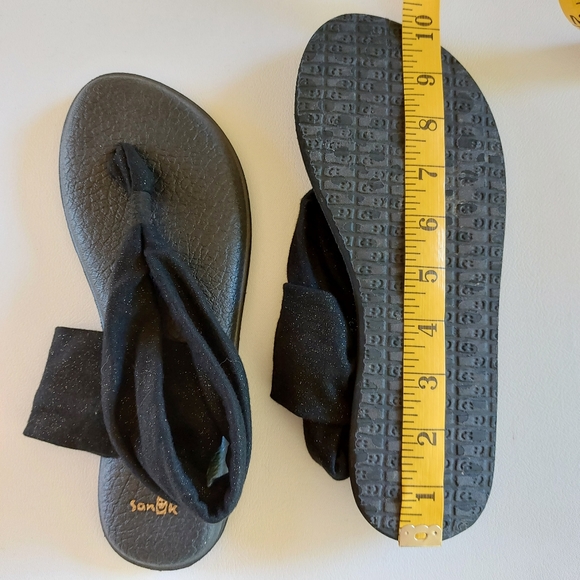 Sanuk yoga sling sandals flipflop black sparkle - Picture 4 of 6